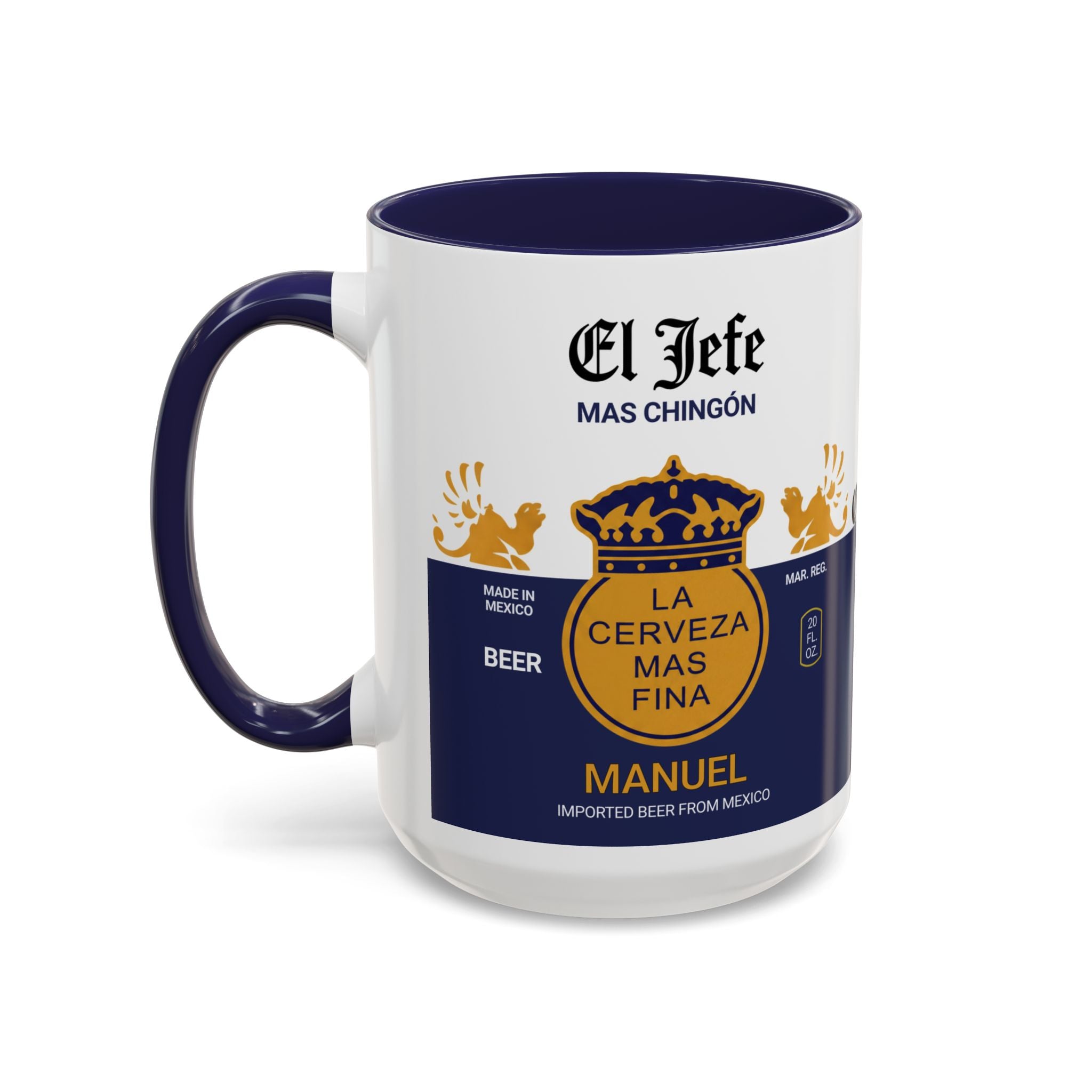 The Ultimate "El Jefe" Personalized Mug – La Cerveza Mas Fina Style