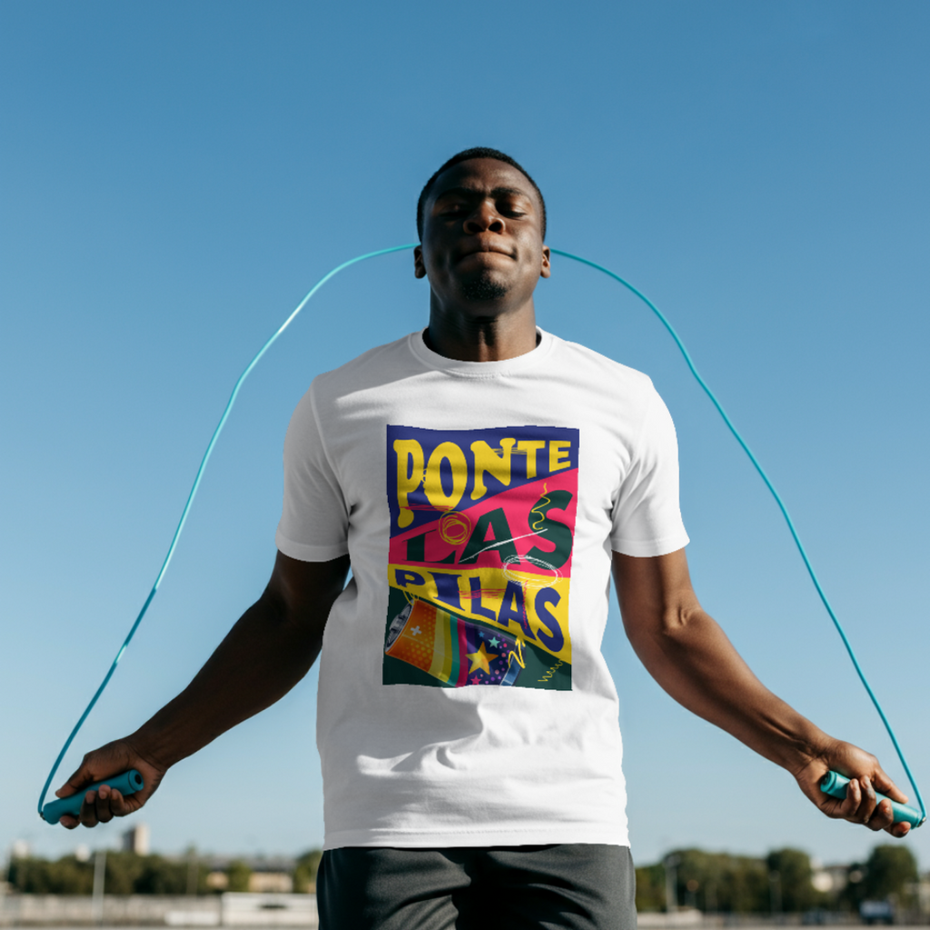 Ponte Las Pilas Graphic Tee — Retro Spanish Motivational Shirt
