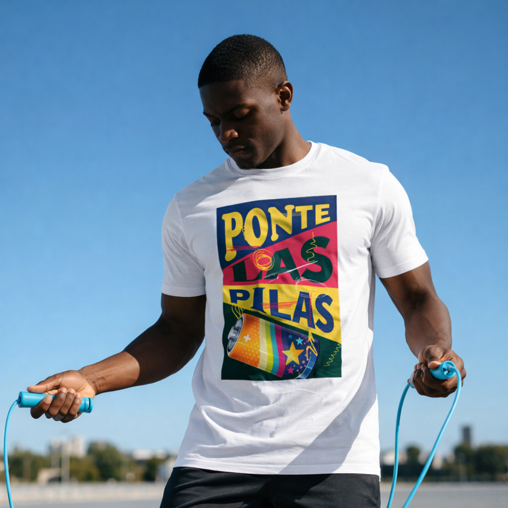 Ponte Las Pilas Graphic Tee — Retro Spanish Motivational Shirt