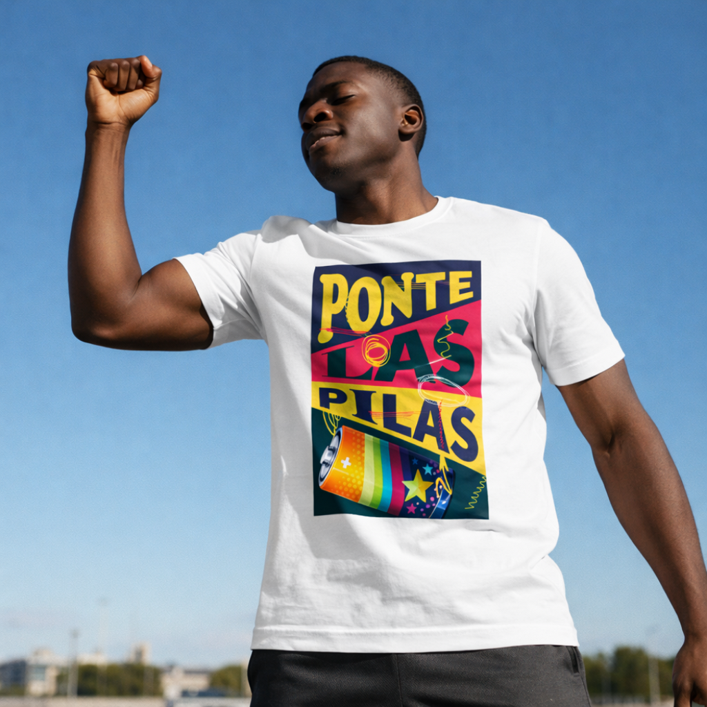 Ponte Las Pilas Graphic Tee — Retro Spanish Motivational Shirt