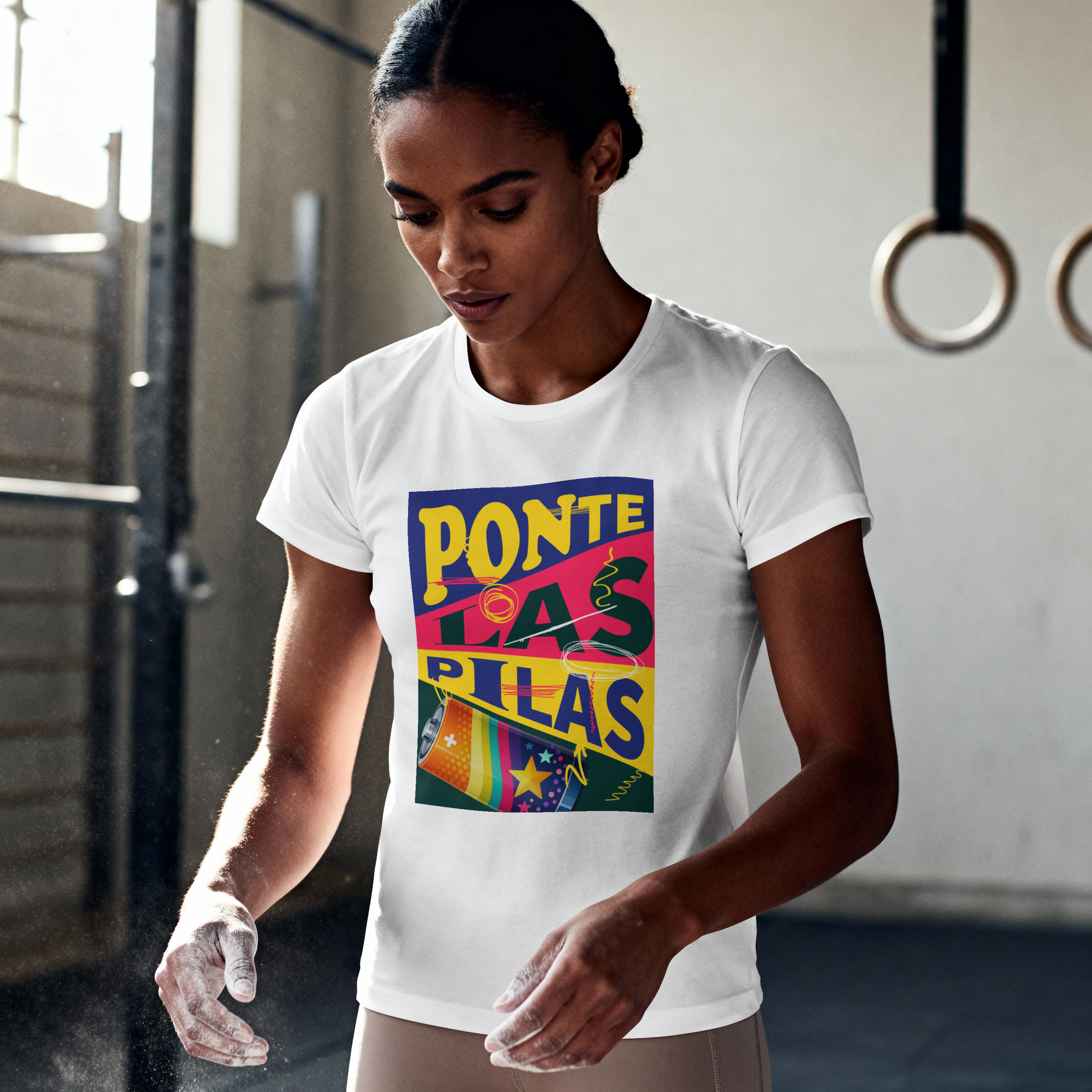 Ponte Las Pilas Graphic Tee — Retro Spanish Motivational Shirt