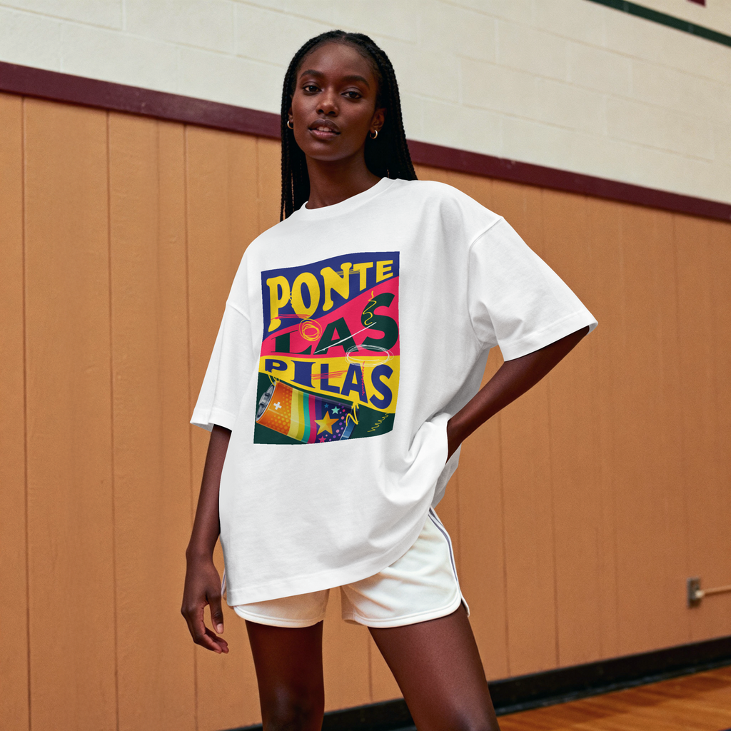 Ponte Las Pilas Graphic Tee — Retro Spanish Motivational Shirt