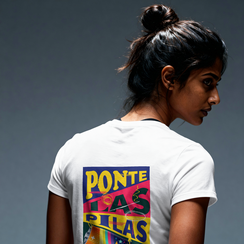 Ponte Las Pilas Graphic Tee — Retro Spanish Motivational Shirt