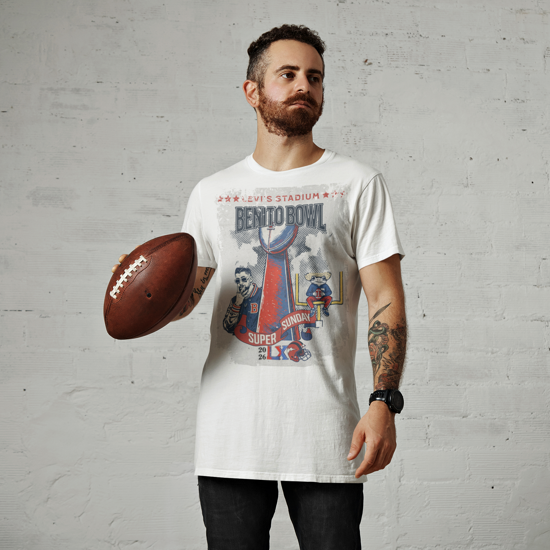 Latino Icon Football Graphic Tee - Halftime Vibes Game Day Shirt - Retro Sports Culture Streetwear - Unisex Softstyle Fan Outfit
