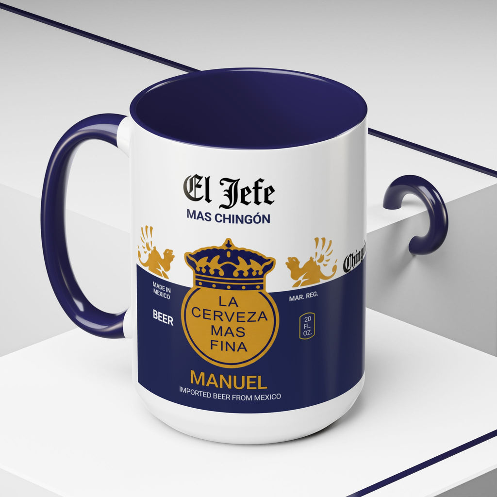 The Ultimate "El Jefe" Personalized Mug – La Cerveza Mas Fina Style