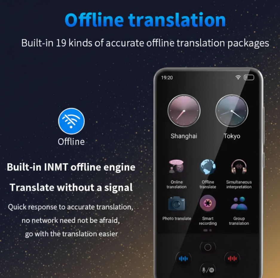 S85 pro Language Translator Device 4 inch 138 Languages Voice Video Recording Translating Offline Translation 8GB 2000mAh